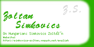 zoltan simkovics business card